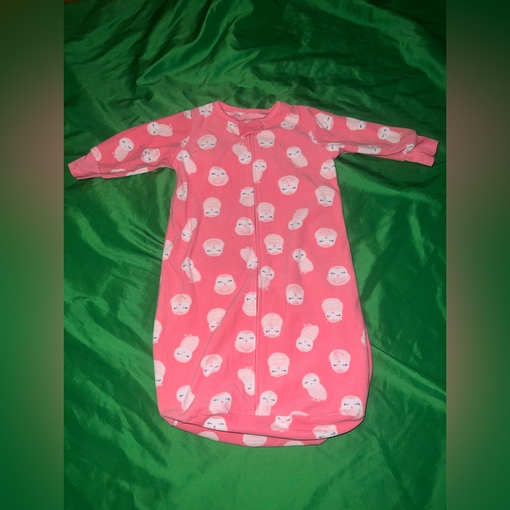 Carter's Pink Owl Print Sleep Sack size 0-3 Months